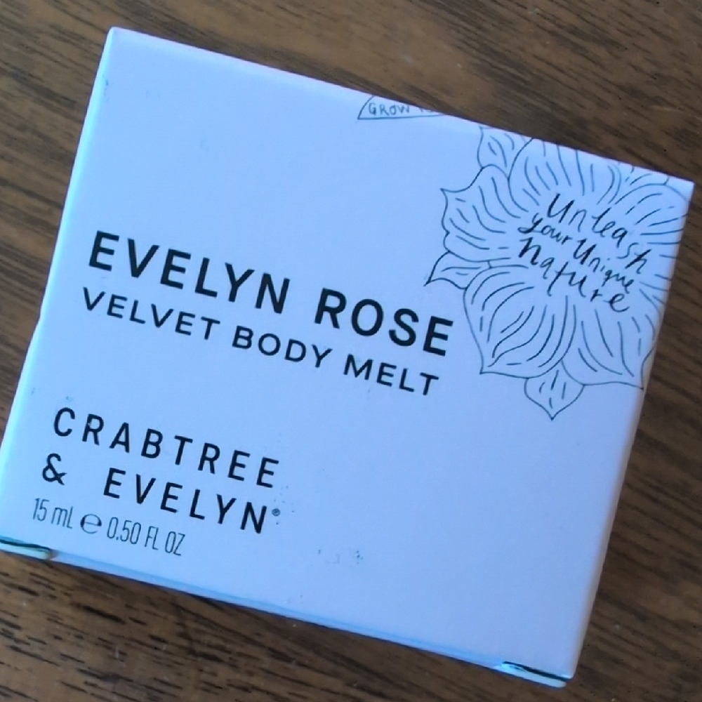 NIB Crabtree & Evelyn Evelyn Rose Velvet Body Melt, Travel Size